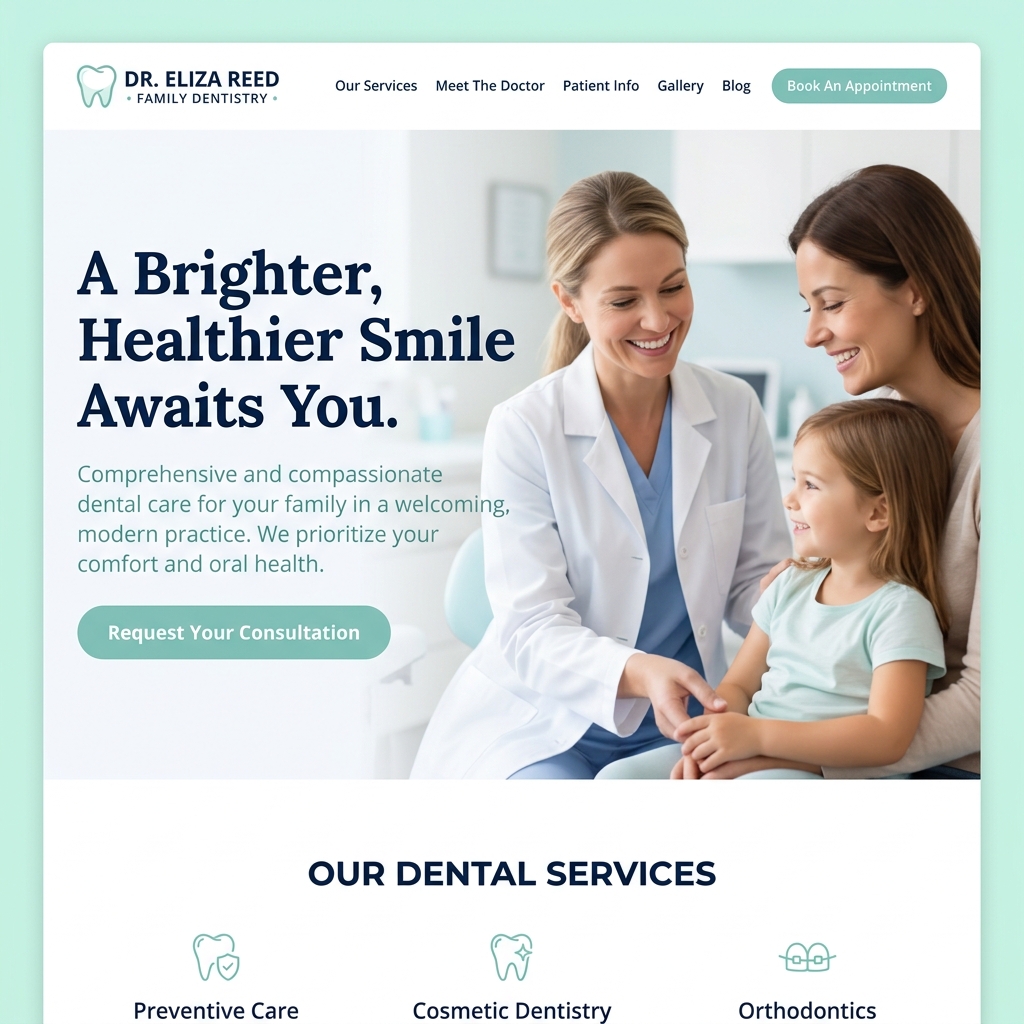 Dentist Website Mockup